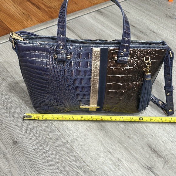 Brahmin Purse Blue Multi Asher Color Combo Tassel Fringe Shoulder Bag - Picture 12 of 13